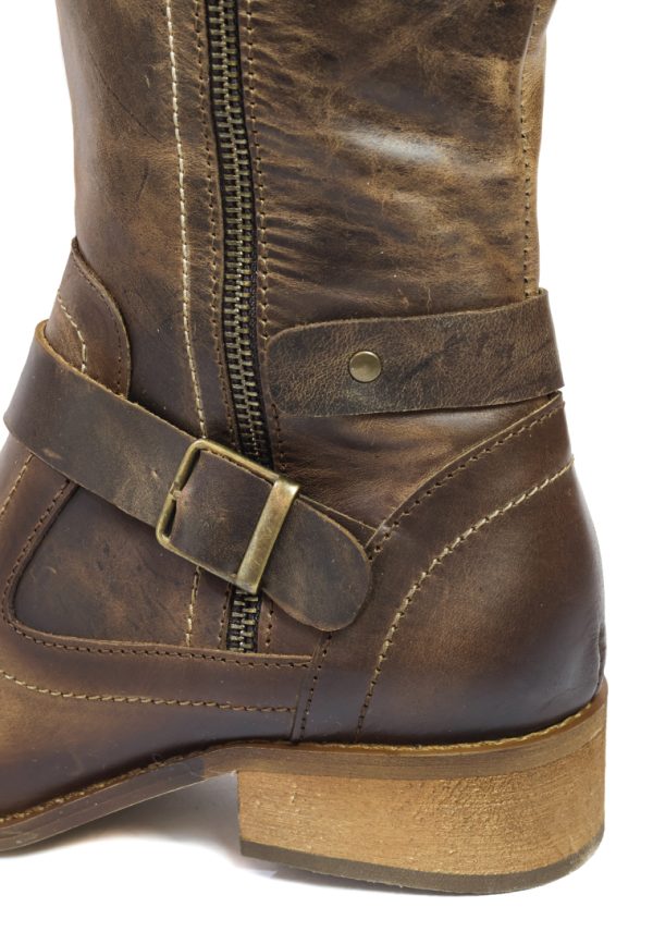 BOTAS SAN POLOS CASUAL MUJER EK2358 PARDO - Imagen 5