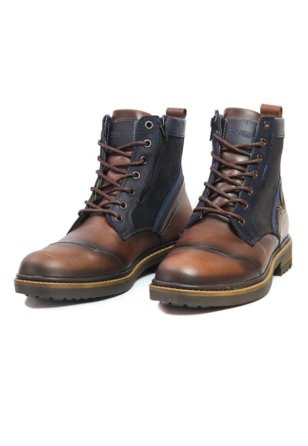 BOTAS SAN POLOS CASUAL HOMBRE 3694 COÑAC AZUL