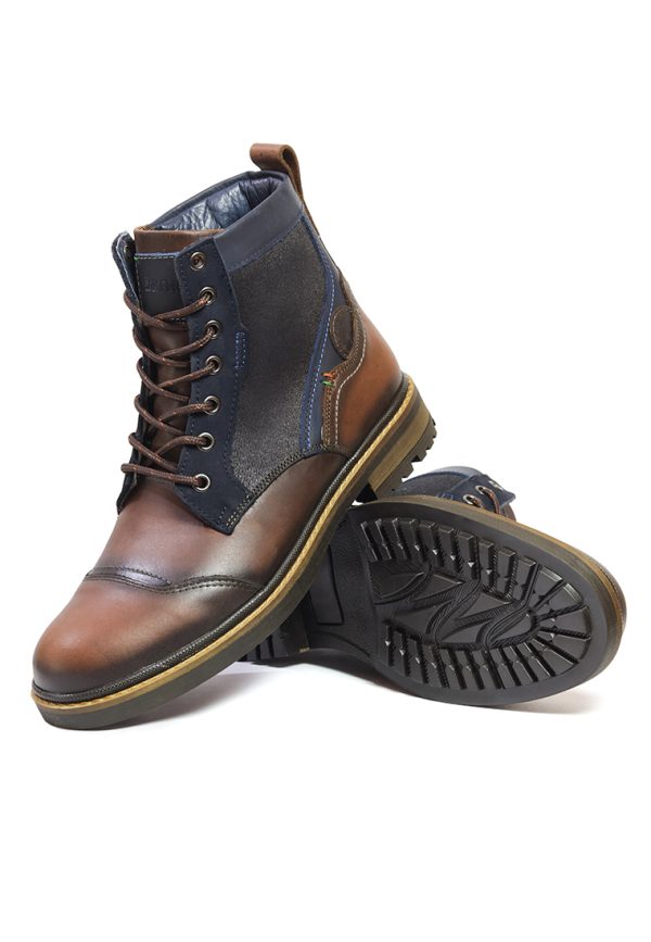BOTAS SAN POLOS CASUAL HOMBRE 3694 COÑAC AZUL - Imagen 4