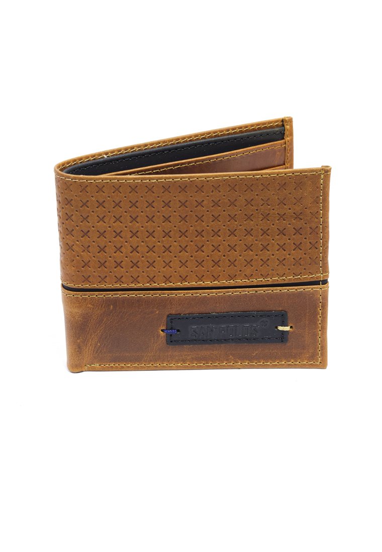 Billetera de Cuero para Hombre San Polos JB030 - Miel y café