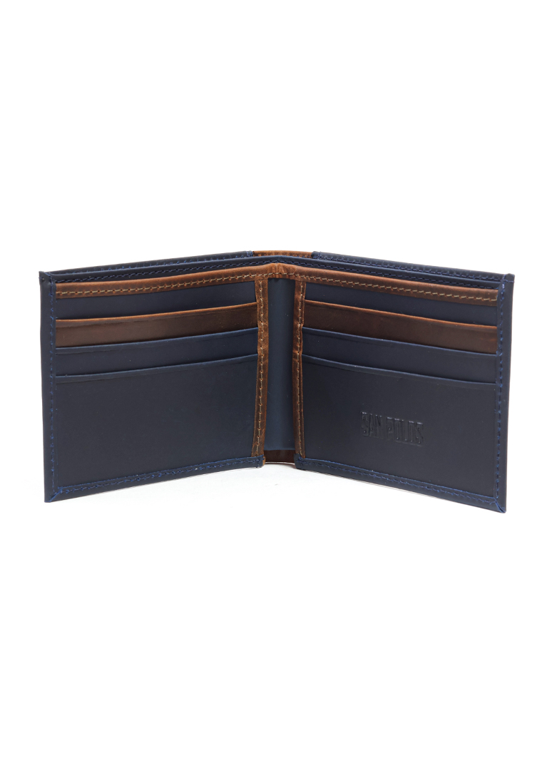 Billetera de Cuero para Hombre San Polos JB062 - Azul y coñac - Imagen 3