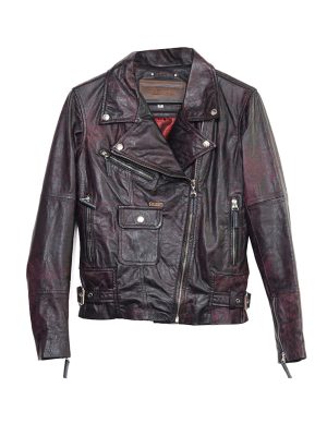 CHAQUETA SAN POLOS CUERO MUJER D-115 VINOTINTO