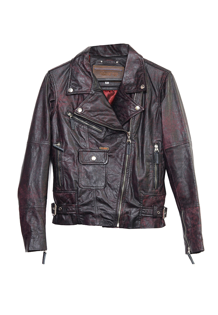 CHAQUETA SAN POLOS CUERO MUJER D-115 VINOTINTO