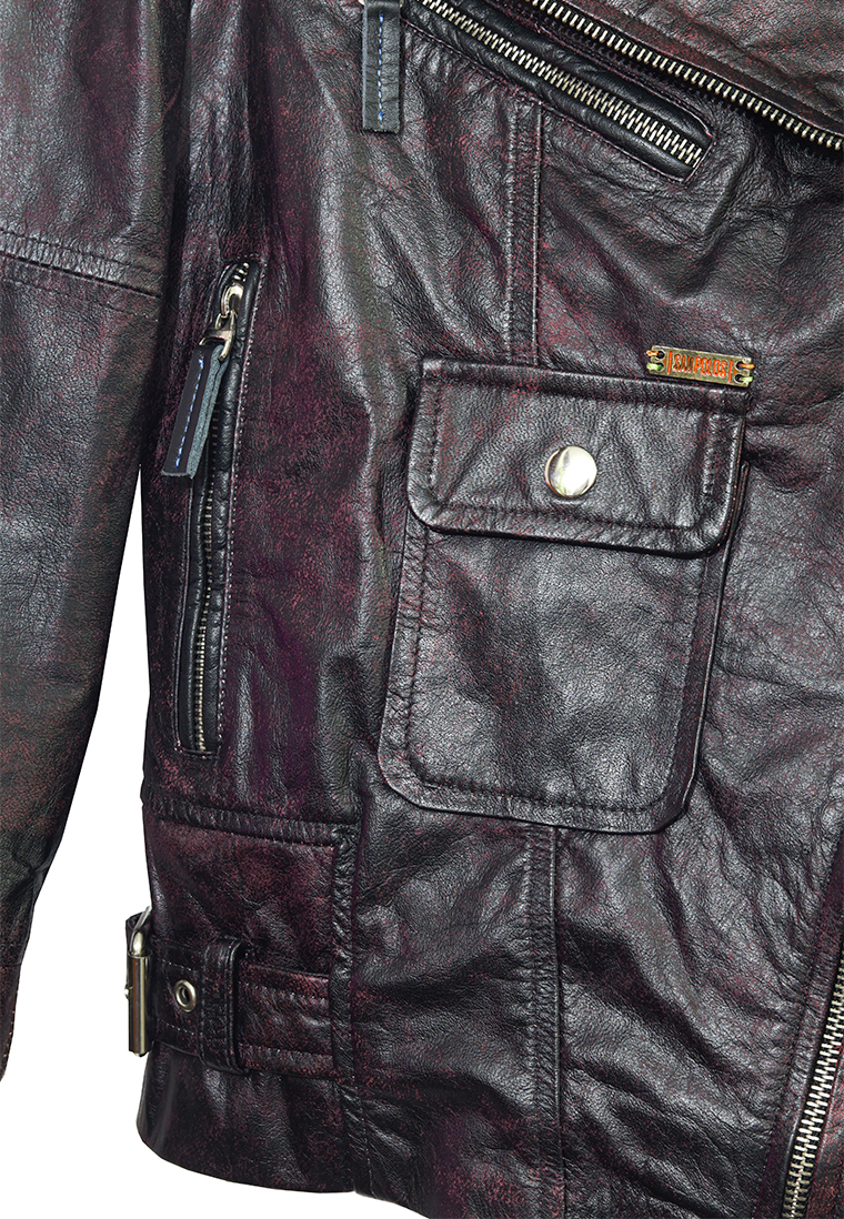 CHAQUETA SAN POLOS CUERO MUJER D-115 VINOTINTO - Imagen 3