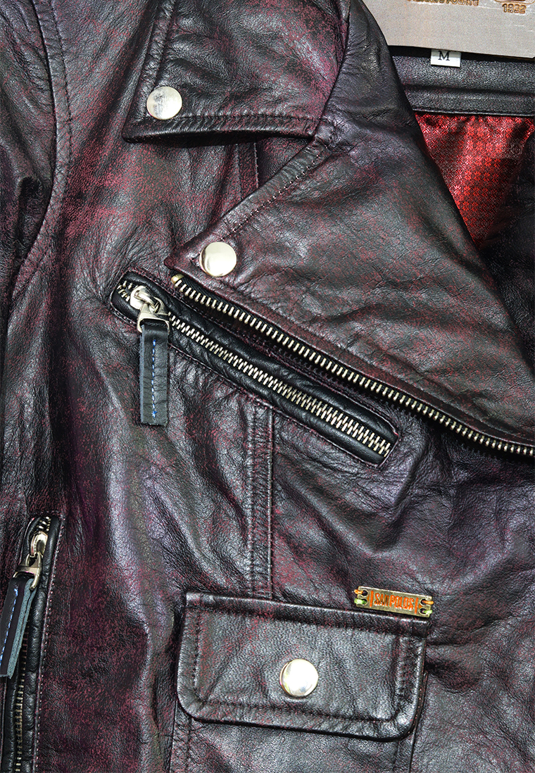 CHAQUETA SAN POLOS CUERO MUJER D-115 VINOTINTO - Imagen 5