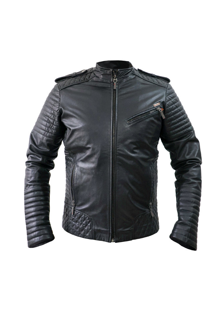 CHAQUETA SAN POLOS CUERO HOMBRE H-110R NEGRO