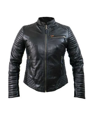 CHAQUETA SAN POLOS CUERO MUJER D-110A NEGRO