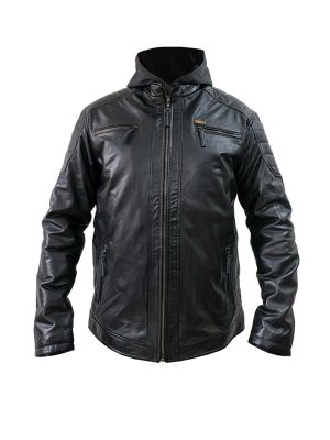 CHAQUETA SAN POLOS CUERO HOMBRE H-100 NEGRO