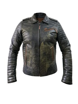 CHAQUETA SAN POLOS CUERO HOMBRE H-110A VERDE