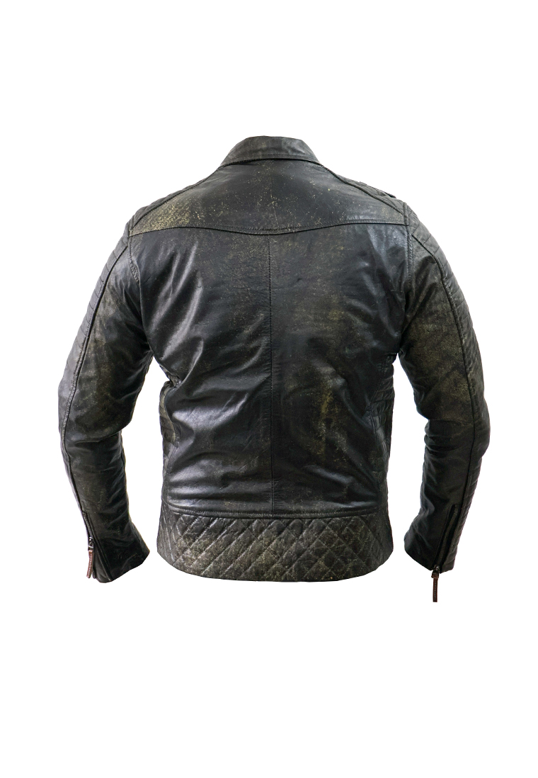 CHAQUETA SAN POLOS CUERO HOMBRE H-110A VERDE - Imagen 4