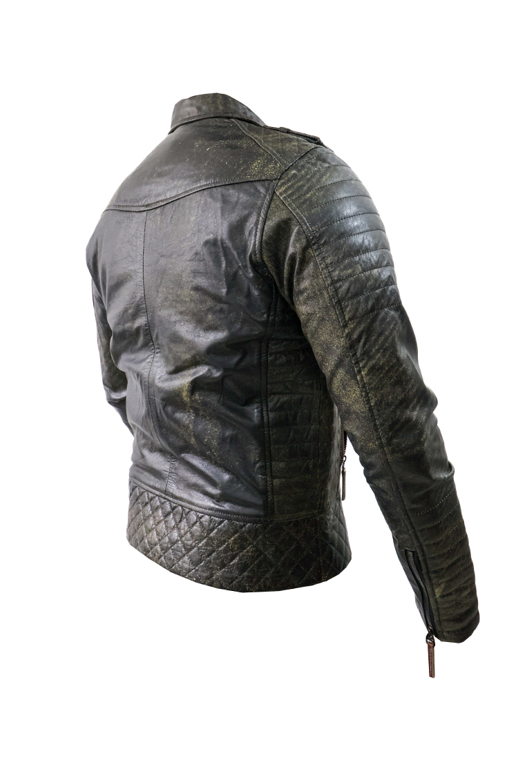 CHAQUETA SAN POLOS CUERO HOMBRE H-110A VERDE - Imagen 5